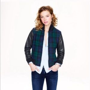 J. Crew Varsity Plaid Bomber Jacket S